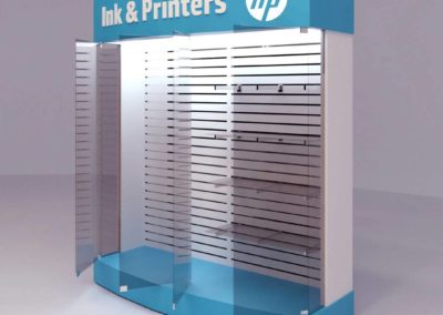 HP Plaza Lama ink display furniture in Dominican Republic